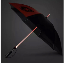 Load image into Gallery viewer, Star Wars Galaxy's Edge Light-Up LIGHTSABER Umbrella Galactic Empire Insignia