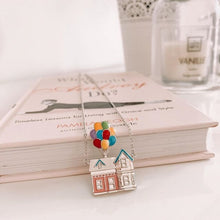 Load image into Gallery viewer, Disney Couture Kingdom Pixar White Gold-Plated Enamel Up House and Balloons Necklace