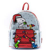Load image into Gallery viewer, Loungefly Peanuts Glow in the Dark Gift Giving Snoopy & Woodstock Mini Backpack