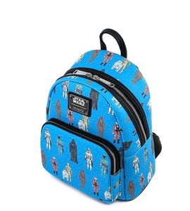 Loungefly Star Wars Action Figures All Over Print Mini Backpack side