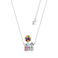 Load image into Gallery viewer, Disney Couture Kingdom Pixar White Gold-Plated Enamel Up House and Balloons Necklace