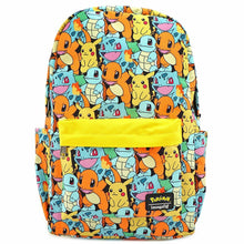 Load image into Gallery viewer, Loungefly Pokemon Starters AOP Nylon Backpack Front