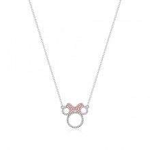 Load image into Gallery viewer, Disney Couture Kingdom Sparkle &amp; Shine 925 Sterling Silver Rose Gold-Plated Crystal CZ Minnie Mouse Necklace