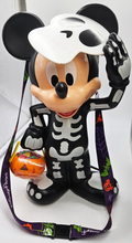 Load image into Gallery viewer, Disney 2023 Halloween Mickey Mouse Skeleton Glow Dark Light Up Popcorn Bucket