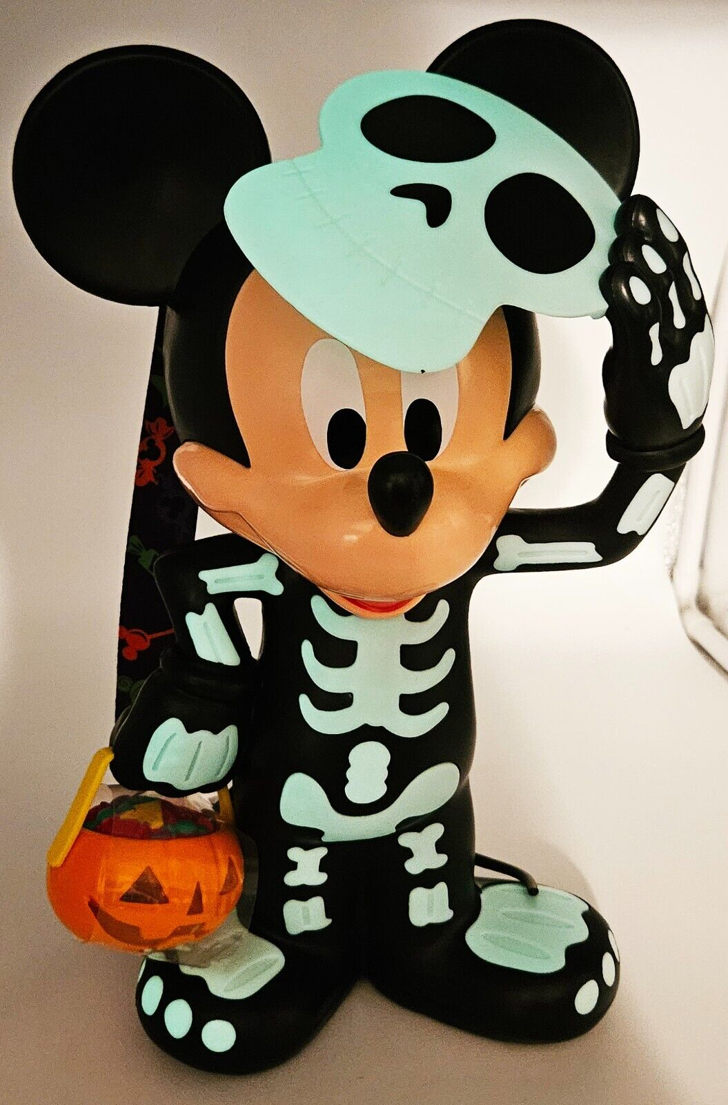 Disney 2023 Halloween Mickey Mouse Skeleton Glow Dark Light Up Popcorn  Bucket