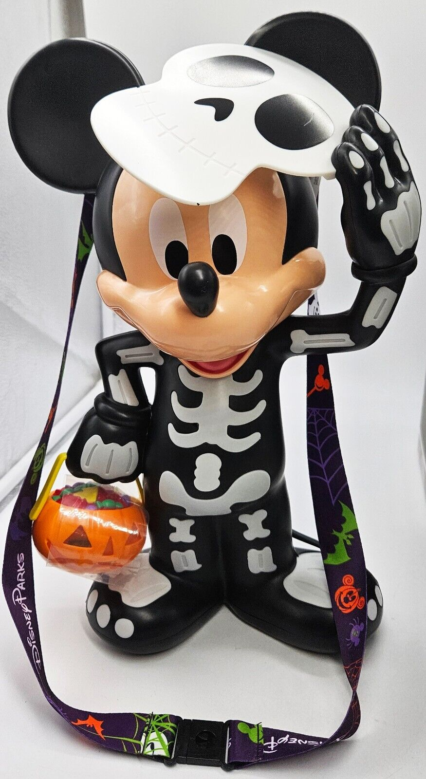 Disney 2023 Halloween Mickey Mouse Skeleton Glow Dark Light Up Popcorn  Bucket