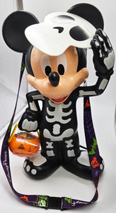 Disney 2023 Halloween Mickey Mouse Skeleton Glow Dark Light Up Popcorn Bucket
