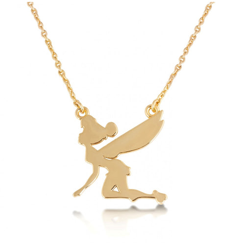 Disney Couture Kingdom Gold-plated Flying Tinkerbell Silhouette Necklace