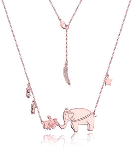 Disney Couture Kingdom Rose Gold-Plated Dumbo & Mrs Jumbo Necklace