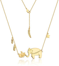 Load image into Gallery viewer, Disney Couture Kingdom Gold-Plated Dumbo &amp; Mrs Jumbo Necklace