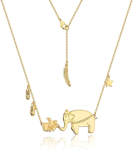 Disney Couture Kingdom Gold-Plated Dumbo & Mrs Jumbo Necklace