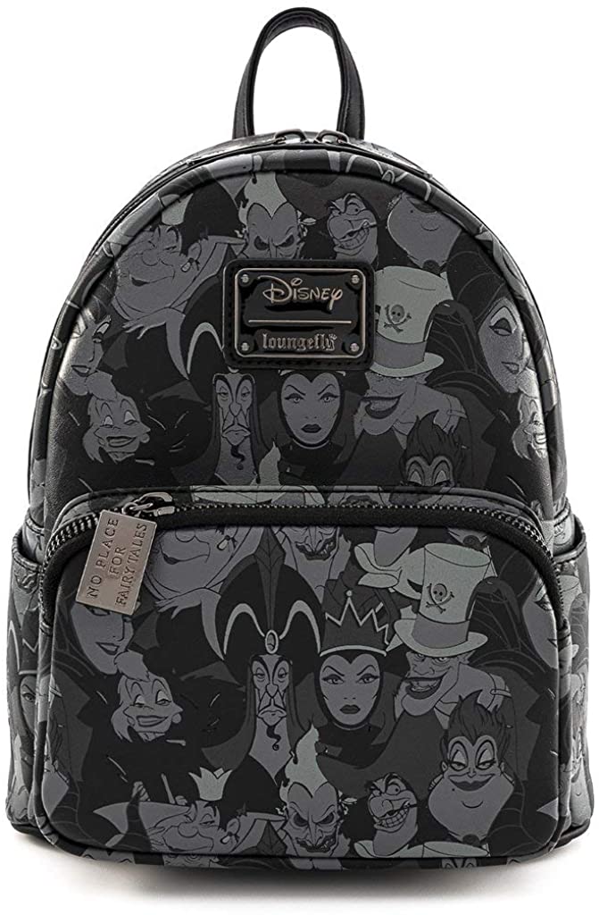 Loungefly Disney Villains Debossed All Over Print Mini Backpack Front View