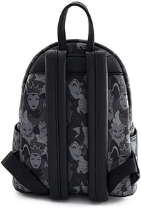 Loungefly Disney Villains Debossed All Over Print Mini Backpack Rear View