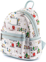 Load image into Gallery viewer, Loungefly Peanuts Happy Holidays AOP Mini Backpack