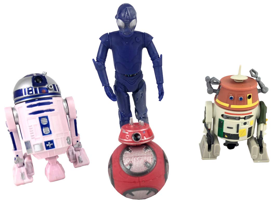 Galaxy's Edge Color-Changing 1 Protocol and 3 Astromech Droid Action Figure Set - 4 Pack