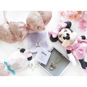 Disney Couture Kingdom Minnie Mouse Rocks Rose Gold-Plated Long Crystal Necklace