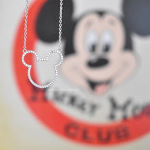 Load image into Gallery viewer, Disney Couture Kingdom Sparkle &amp; Shine 925 Sterling Silver Mickey Mouse Crystal Outline Necklace