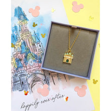 Load image into Gallery viewer, Disney Couture Kingdom Gold-Plated Cinderella Magic Castle Necklace