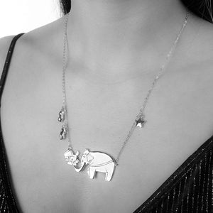 Disney Couture Kingdom Gold-Plated Dumbo & Mrs Jumbo Necklace