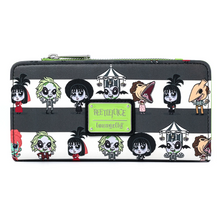 Load image into Gallery viewer, Loungefly Beetlejuice Group Chibi AOP Wallet Front View
