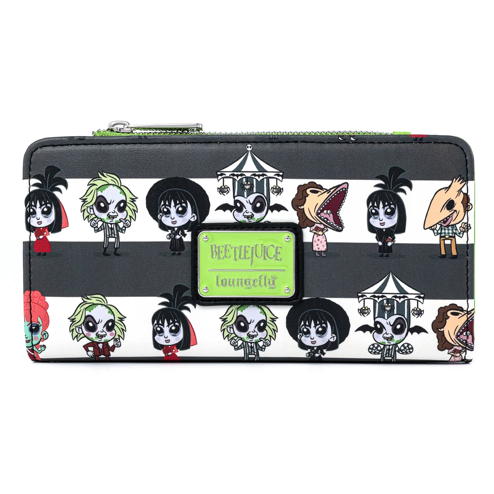 Loungefly Beetlejuice Group Chibi AOP Wallet Front View