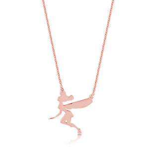 Disney Couture Kingdom Tinker Bell Silhouette Necklace Rose Gold