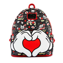Load image into Gallery viewer, Loungefly Disney Mickey and Minnie Heart Hands Mini Backpack