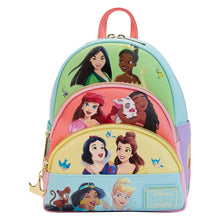 Load image into Gallery viewer, Loungefly Disney Princess Collage Triple Pocket Mini Backpack