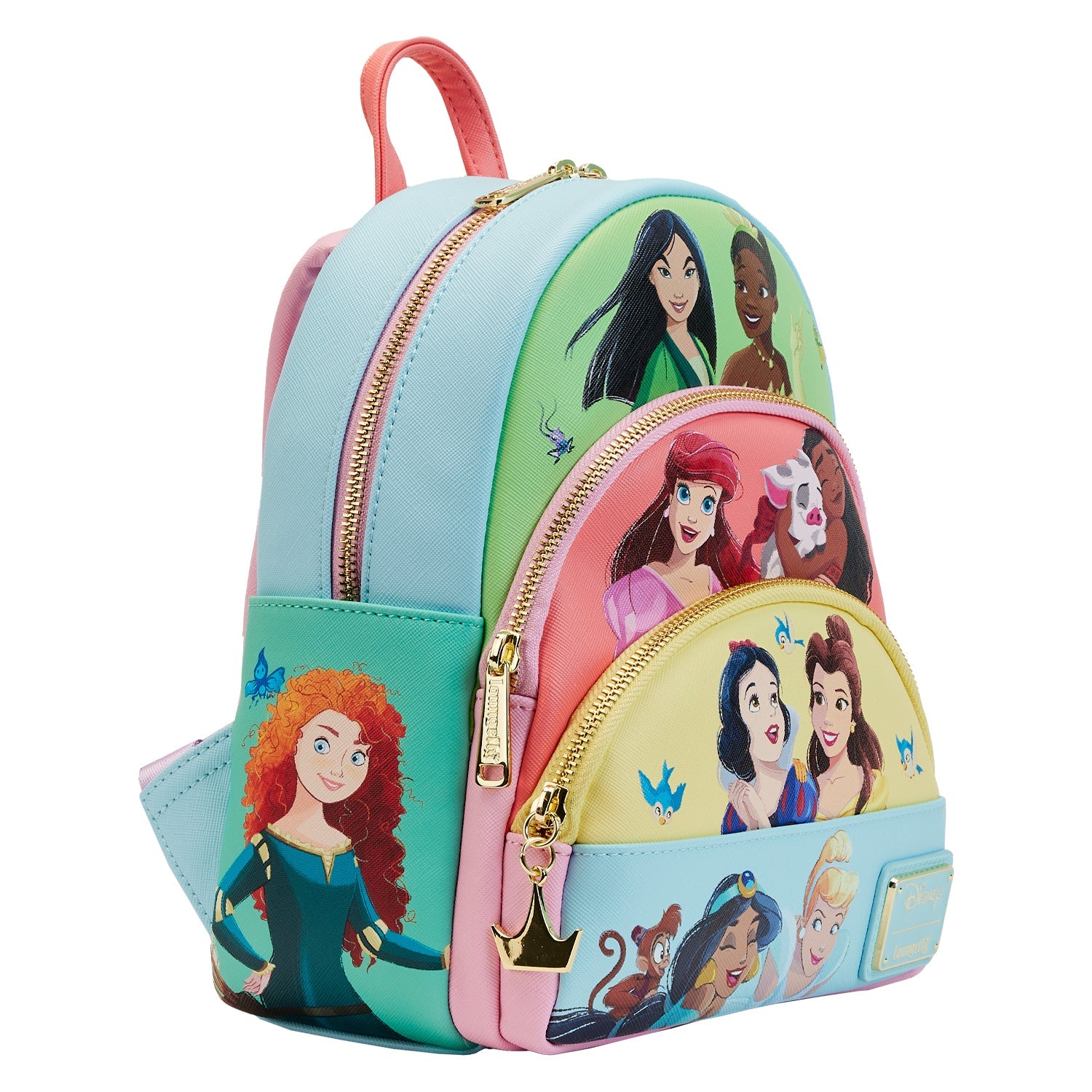 Loungefly Disney Princess Collage Triple Pocket Mini Backpack – The Line  Jumper