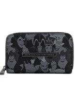 Load image into Gallery viewer, Loungefly Disney Villains Debossed All Over Print Zip Around Wallet Front View
