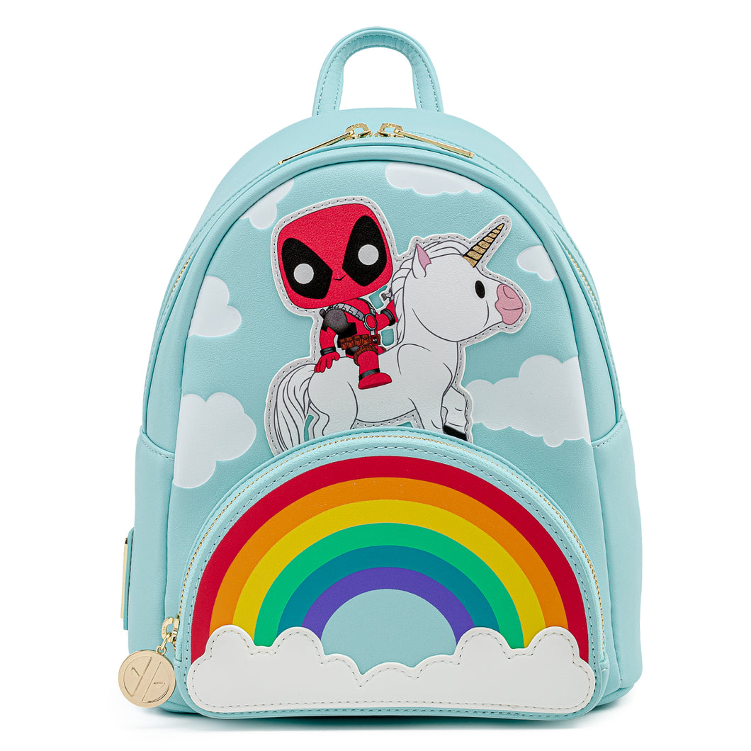 Pop! By Loungefly Marvel Deadpool 30th Anniversary Unicorn Rainbow Mini Backpack