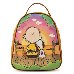 Loungefly Peanuts Charlie Brown Charlie And Snoopy Sunset Mini Backpack