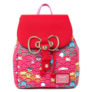 Loungefly Sanrio 60th Anniversary Gold Bow AOP Backpack