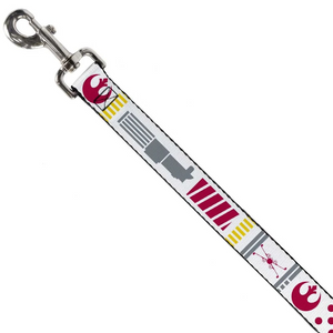 Star Wars REBEL PILOT Rebel Alliance Insignia/Lightsaber/X-Wing Fighter White/Red/Yellow/Gray Dog Leash