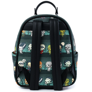 Loungefly Universal Monsters Chibi AOP Mini Backpack Rear View