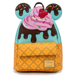Loungefly Disney Mickey and Minnie Sweets Ice Cream Mini Backpack