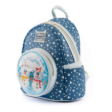 Load image into Gallery viewer, Loungefly Disney Snowman Minnie Mickey Snow Globe Mini Backpack