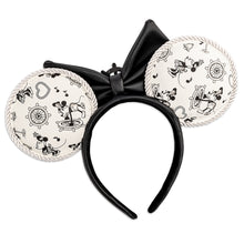 Load image into Gallery viewer, Loungefly Disney Steamboat Willie Ears Bow Rope Piping Headband