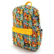 Load image into Gallery viewer, Loungefly Pokemon Starters AOP Nylon Backpack Side