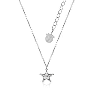 Disney Couture Kingdom Pixar Toy Story White Gold-Plated Woody Sheriff Star Badge Necklace