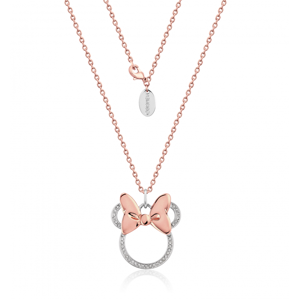 Disney Couture Kingdom Minnie Mouse Rocks Rose Gold-Plated Long Crystal Necklace