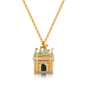 Disney Couture Kingdom Gold-Plated Cinderella Magic Castle Necklace