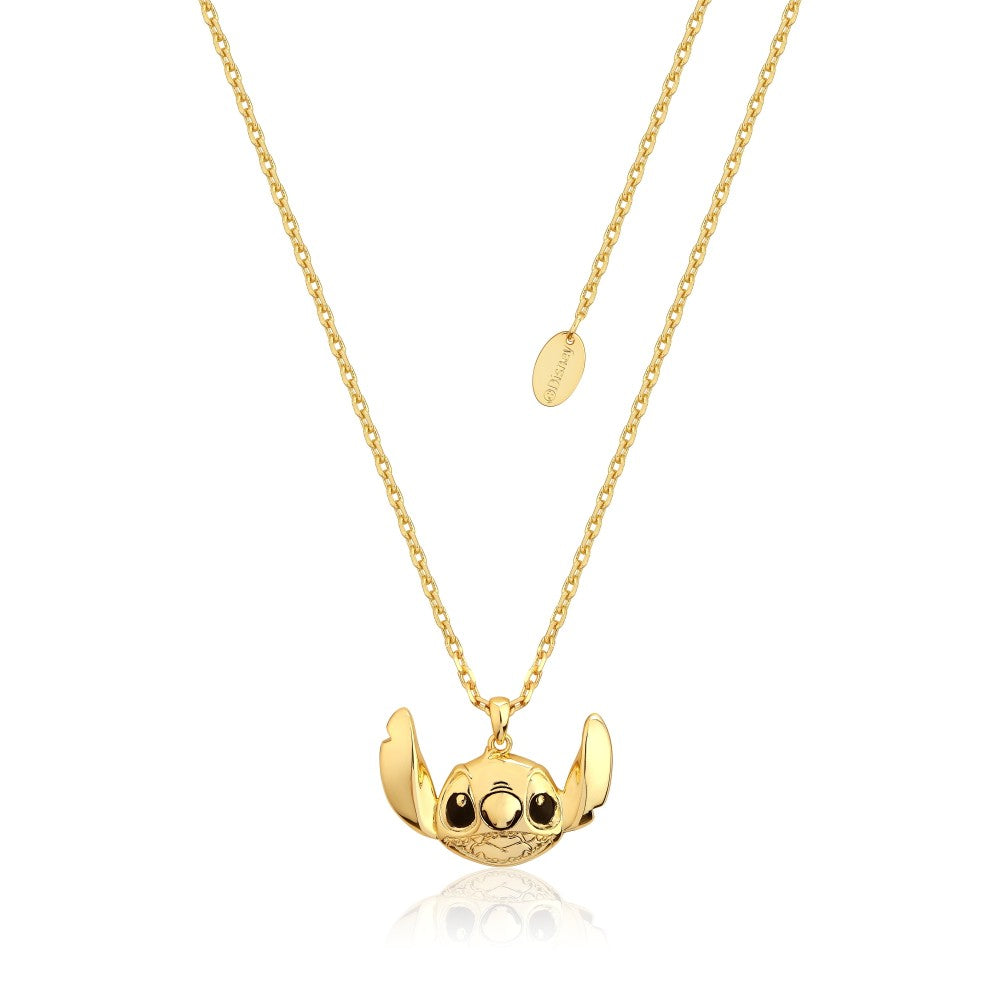 Disney Lilo And Stitch Yellow Gold Plated Stitch And Angel Enamel Heart  Necklace - 18'' Chain, Officially Licensed : Target
