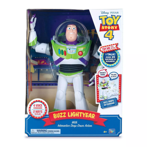 Disney Parks Pixar Toy Story 4 Buzz Lightyear with Interactive Drop-Down Action