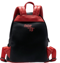 Load image into Gallery viewer, Loungefly Friday The 13th Camp Crystal Lake Mini Backpack Back View