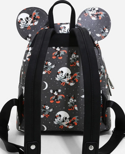 Loungefly Disney Mickey Minnie Halloween Vamp Witch AOP Bundle (Backpack and Wallet)