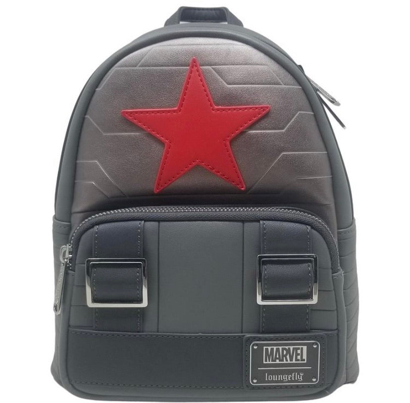 captain marvel leather backpack Loungefly Marvel Winter Soldier Cosplay Backpack – The Line Jumper