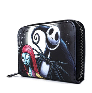LOUNGEFLY X DISNEY THE NIGHTMARE BEFORE CHRISTMAS JACK AND SALLY SIMPLY MEANT TO BE ZIP AROUND WALLET Side View