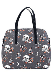 Loungefly Disney Mickey Minnie Halloween Vamp Witch AOP Crossbody Bag