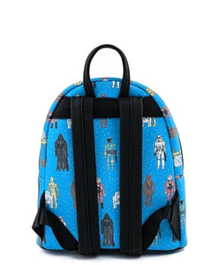 Loungefly Star Wars Action Figures All Over Print Mini Backpack back